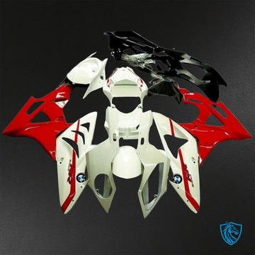 BMW S1000RR HP4 (2009-2014) Gloss White & Red Fairings Kit - Aftermarket ABS Bodywork