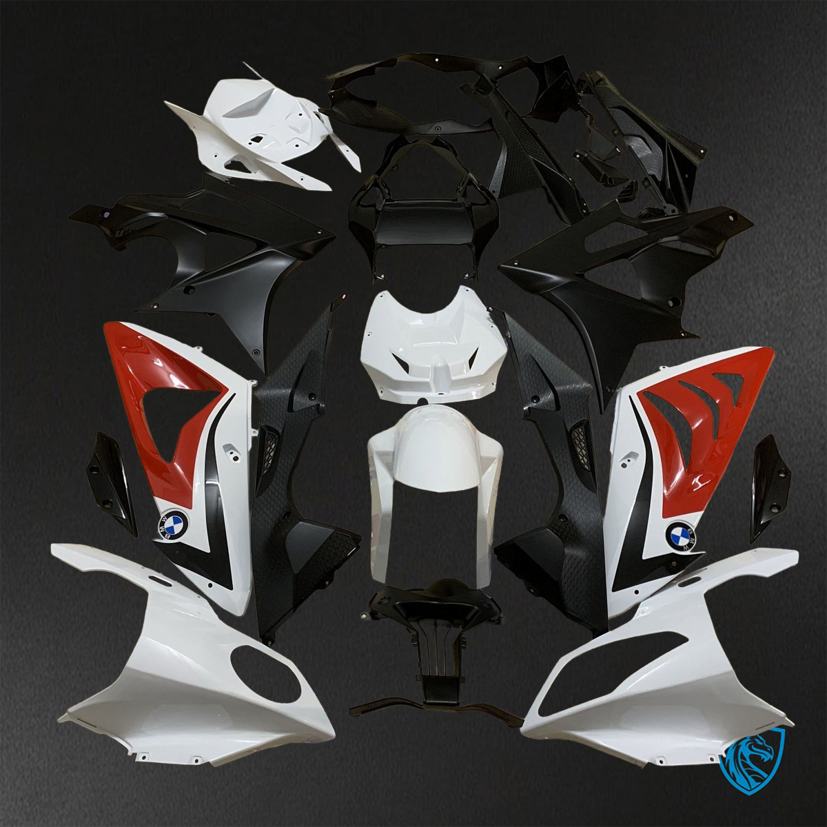 BMW S1000RR HP4 (2009-2014) Gloss White, Red & Black - Replacement Motorcycle Fairings Kit