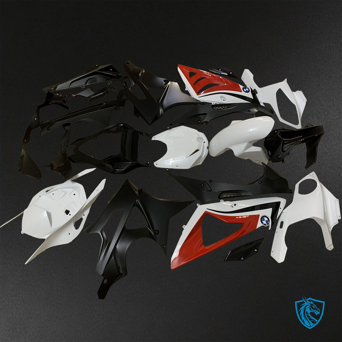 BMW S1000RR HP4 (2009-2014) Gloss White, Red & Black - Replacement Motorcycle Fairings Kit