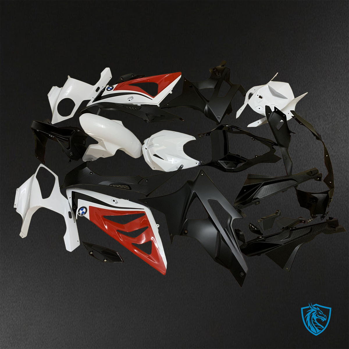 BMW S1000RR HP4 (2009-2014) Gloss White, Red & Black - Replacement Motorcycle Fairings Kit