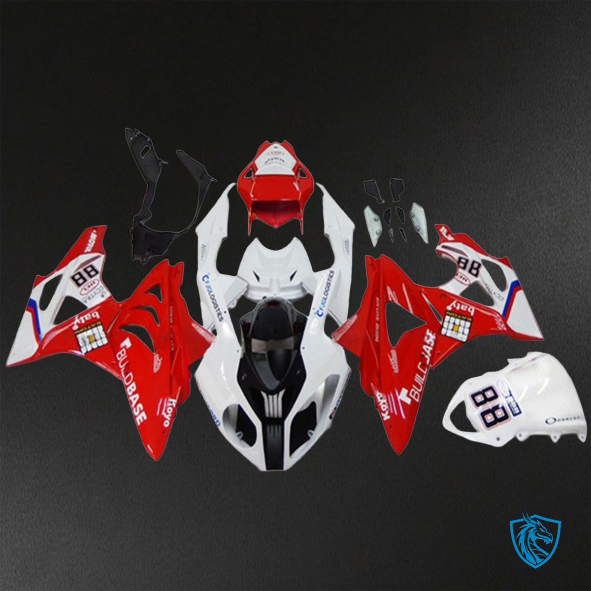 BMW S1000RR HP4 (2009-2014) Red & White - Custom ABS Fairing Kit