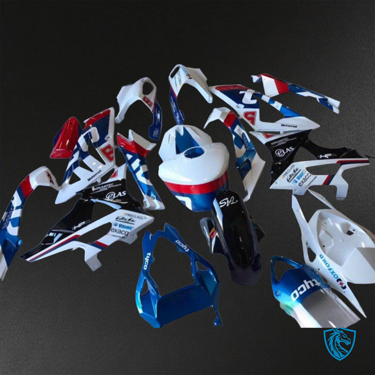 BMW S1000RR HP4 (2009-2014) White, Blue & Red Tyco ABS Bodywork - Fairings Kit
