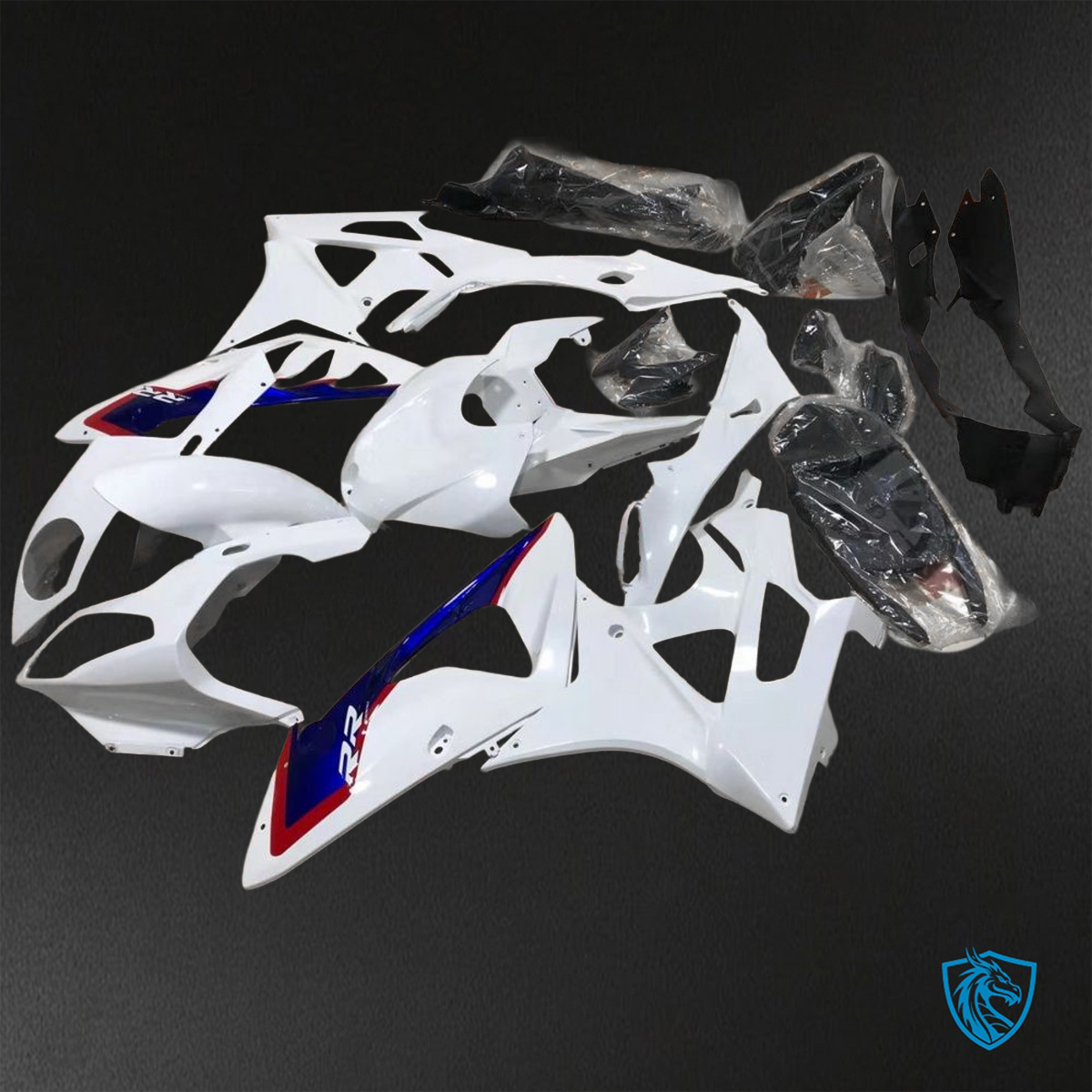 BMW S1000RR HP4 (2009-2014) White, Blue & Red - Replacement Motorcycle Fairings Kit