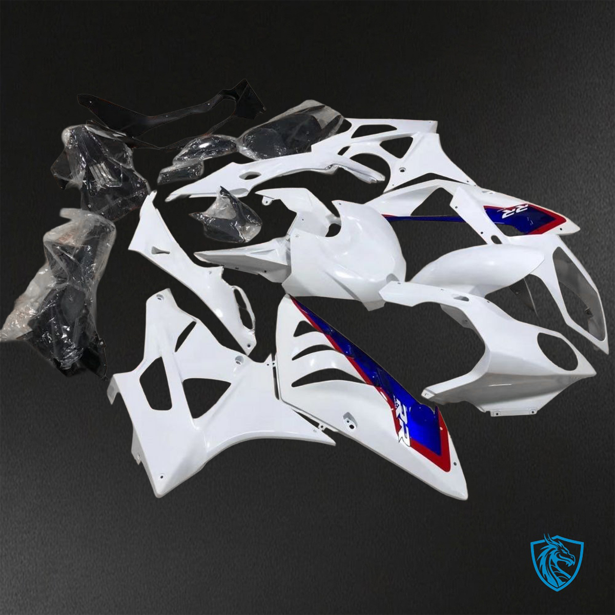 BMW S1000RR HP4 (2009-2014) White, Blue & Red - Replacement Motorcycle Fairings Kit