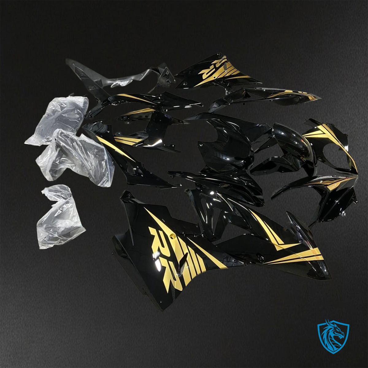 BMW S1000RR HP4 (2009-2014) Gloss Yellow & Black Fairings Kit - Aftermarket ABS Bodywork