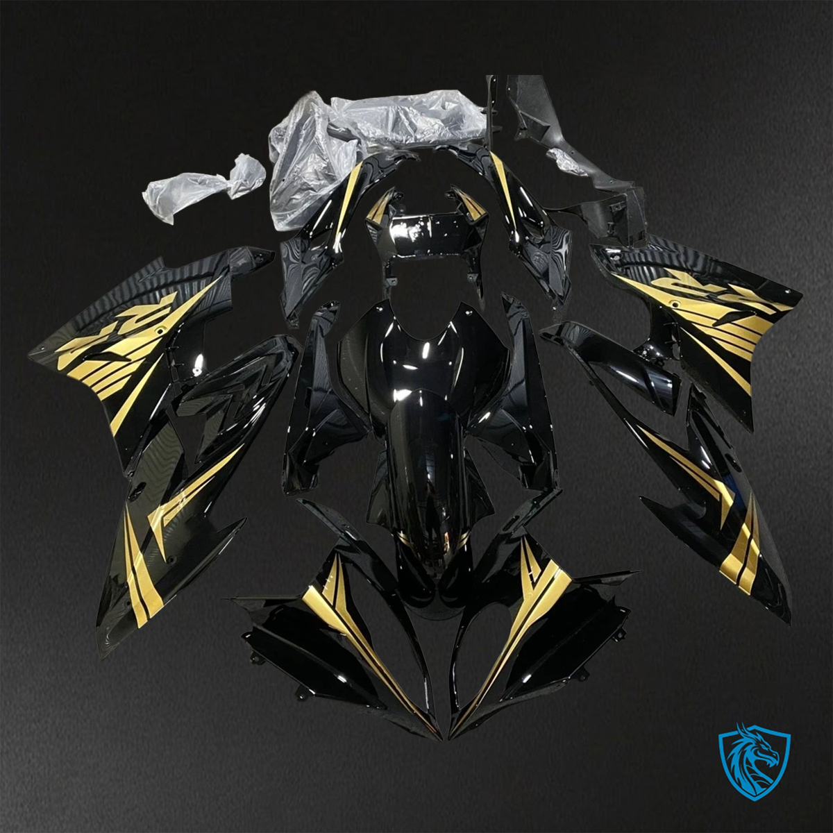 BMW S1000RR HP4 (2009-2014) Gloss Yellow & Black Fairings Kit - Aftermarket ABS Bodywork