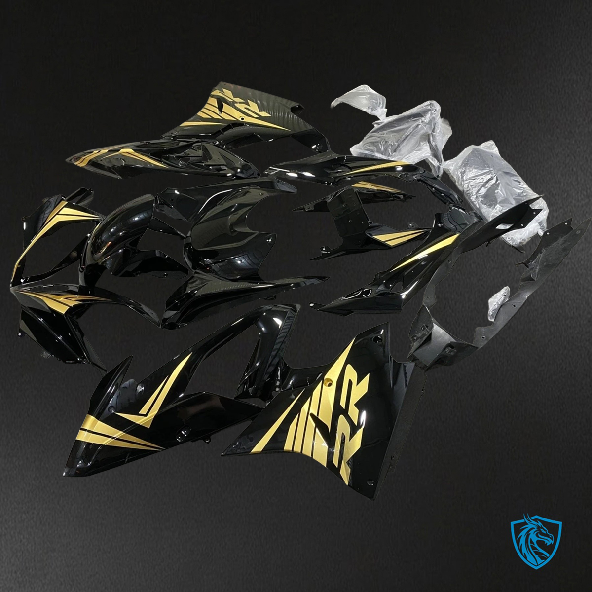 BMW S1000RR HP4 (2009-2014) Gloss Yellow & Black Fairings Kit - Aftermarket ABS Bodywork