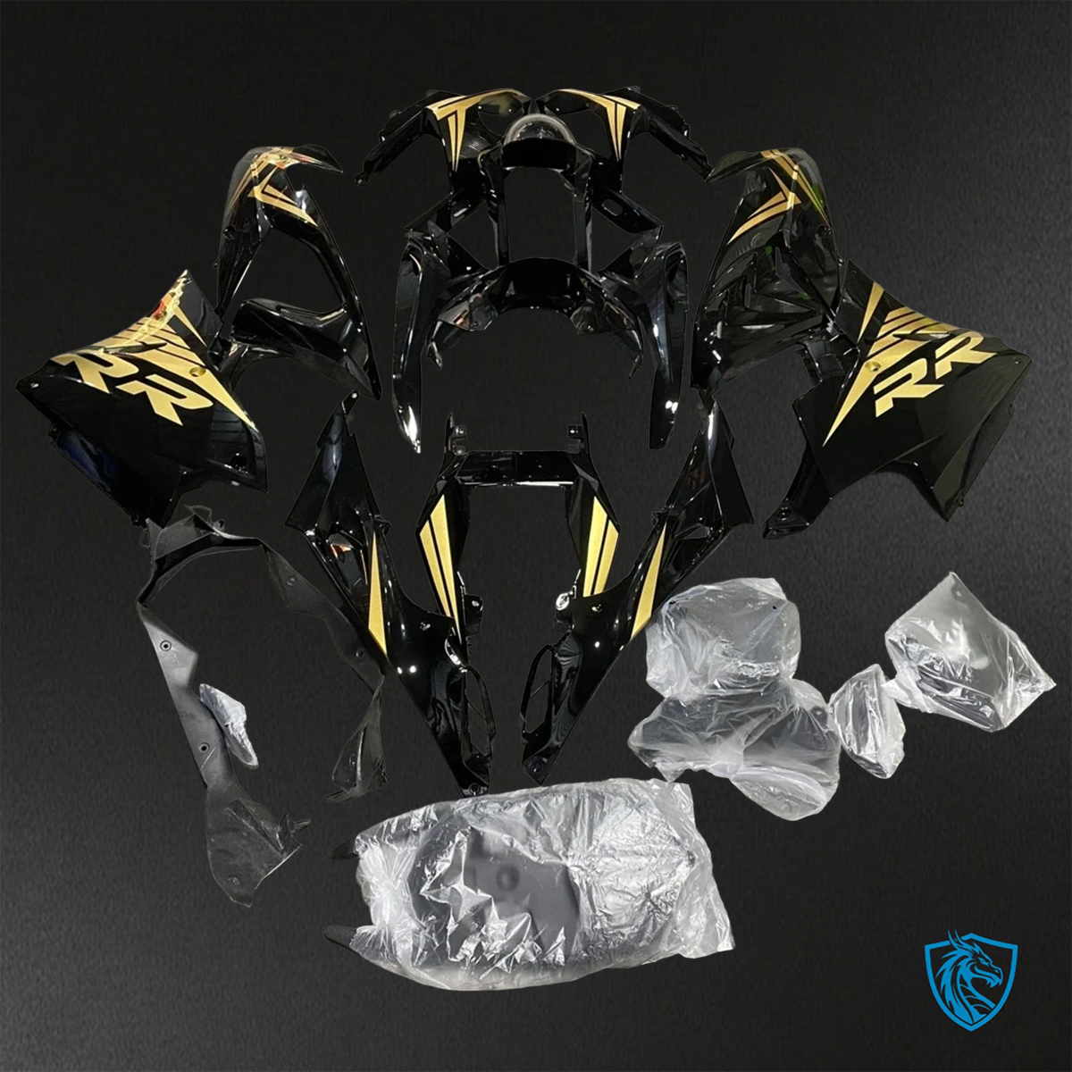 BMW S1000RR HP4 (2009-2014) Gloss Yellow & Black Fairings Kit - Aftermarket ABS Bodywork