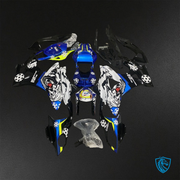 Yellow, Blue, Black & White Tiger