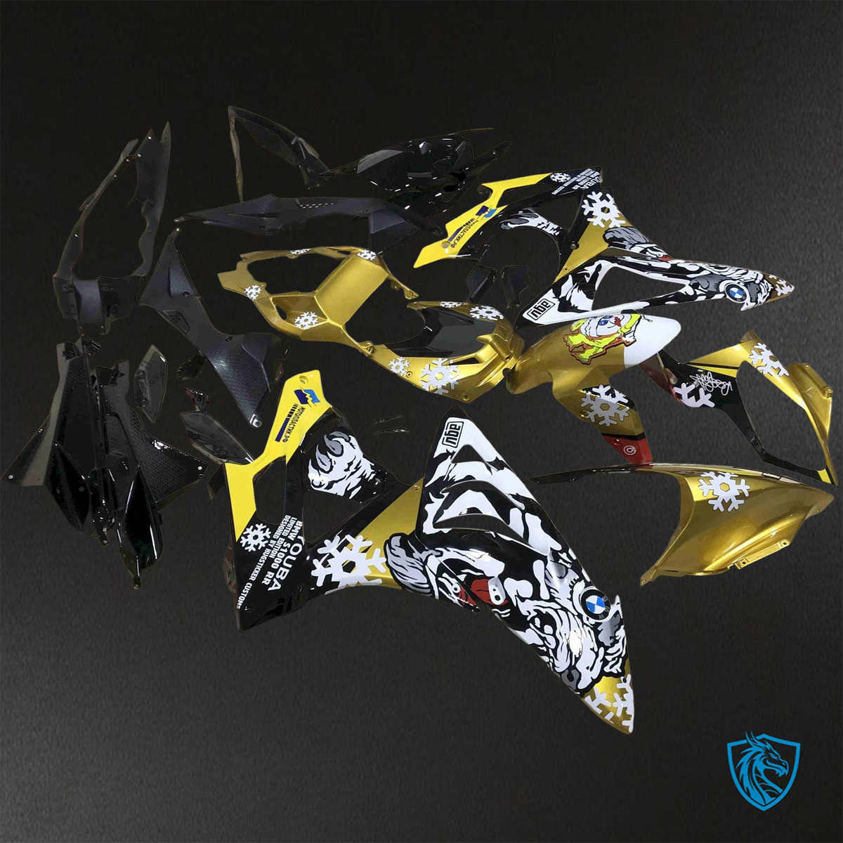BMW S1000RR HP4 (2009-2014) Yellow, White & Black ABS Bodywork - Fairings Kit