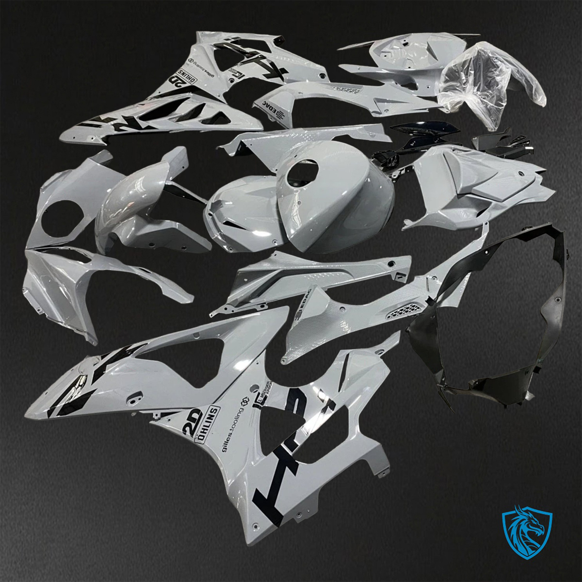 BMW S1000RR HP4 (2009-2014) Gloss Gray - Replacement Motorcycle Fairings Kit