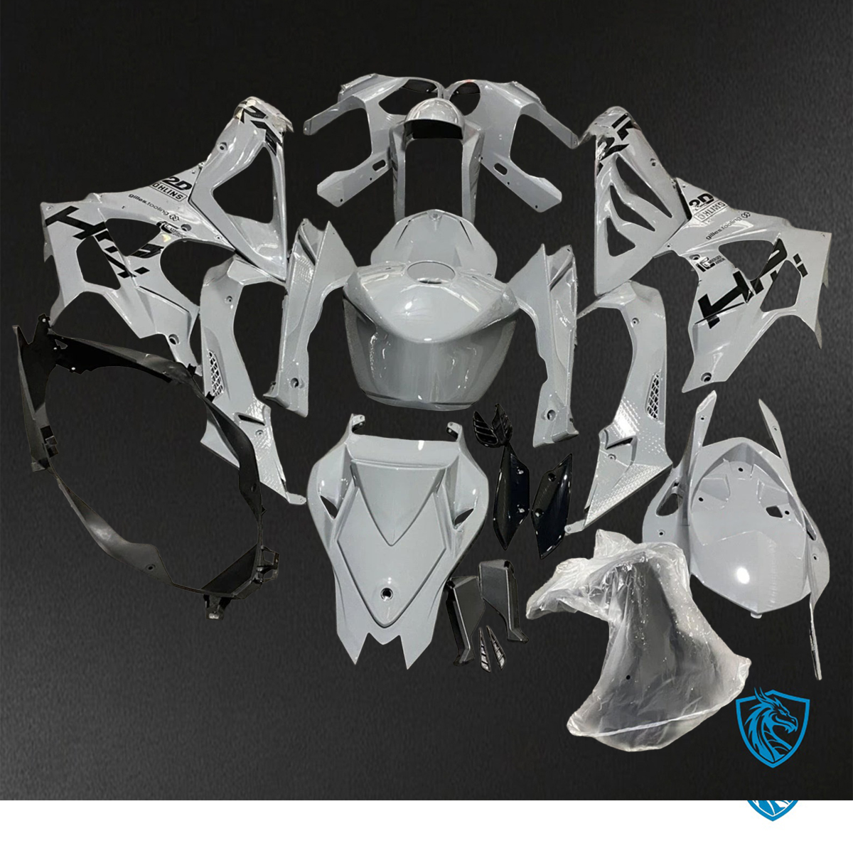 BMW S1000RR HP4 (2009-2014) Gloss Gray - Replacement Motorcycle Fairings Kit