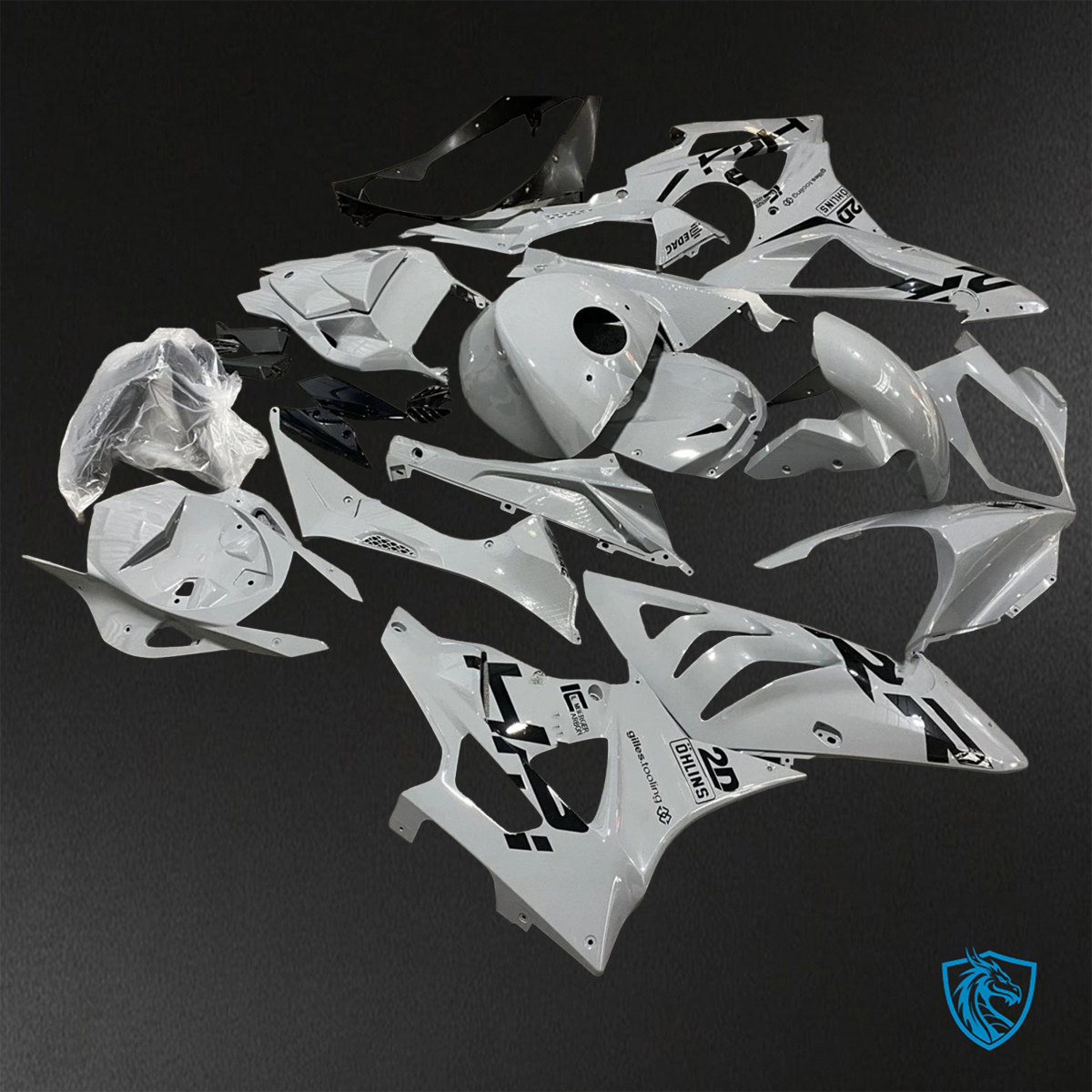 BMW S1000RR HP4 (2009-2014) Gloss Gray - Replacement Motorcycle Fairings Kit