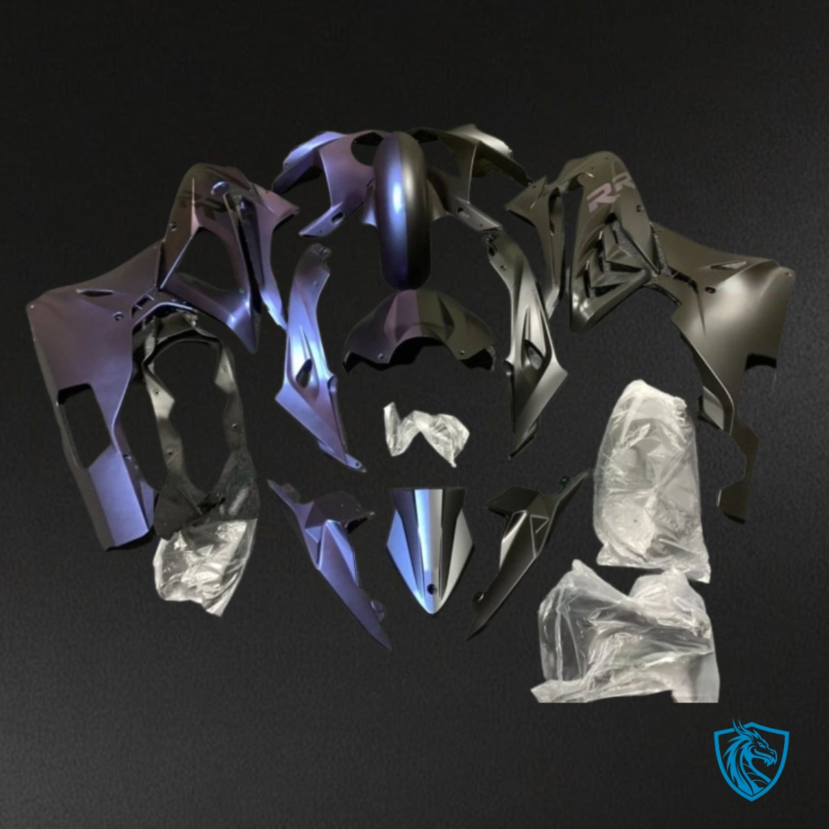 BMW S1000RR (2015-2018) Matte Black & Blue - MERGEment Motorcycle Fairings Kit