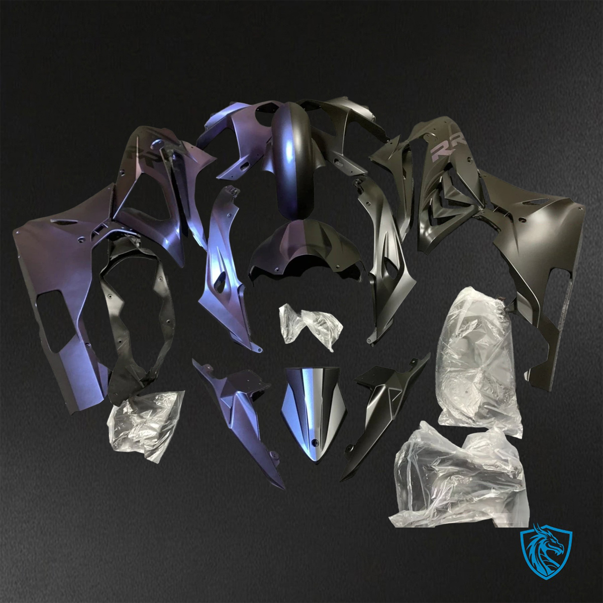 BMW S1000RR (2015-2018) HP4 (2017-2018) Gloss Black & Purple - Custom ABS Fairing Kit