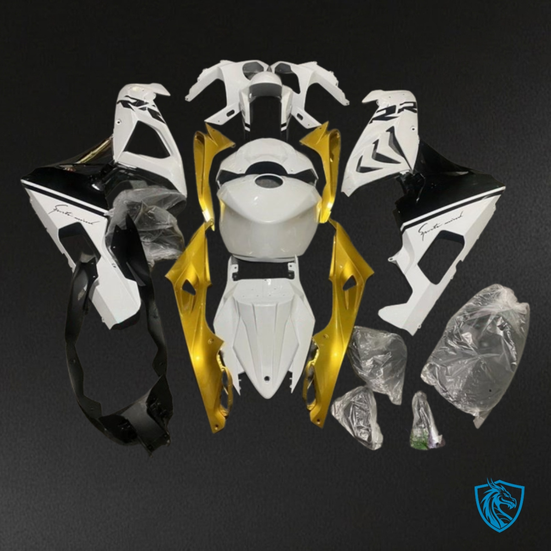 BMW S1000RR (2015-2018) White & Glod Fairing Kit - Aftermarket ABS Bodywork