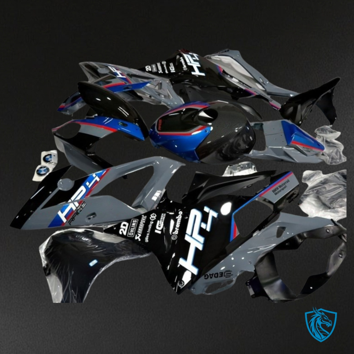 BMW S1000RR (2015-2018) Black, Red & Blue - MERGEment Motorcycle Fairings Kit