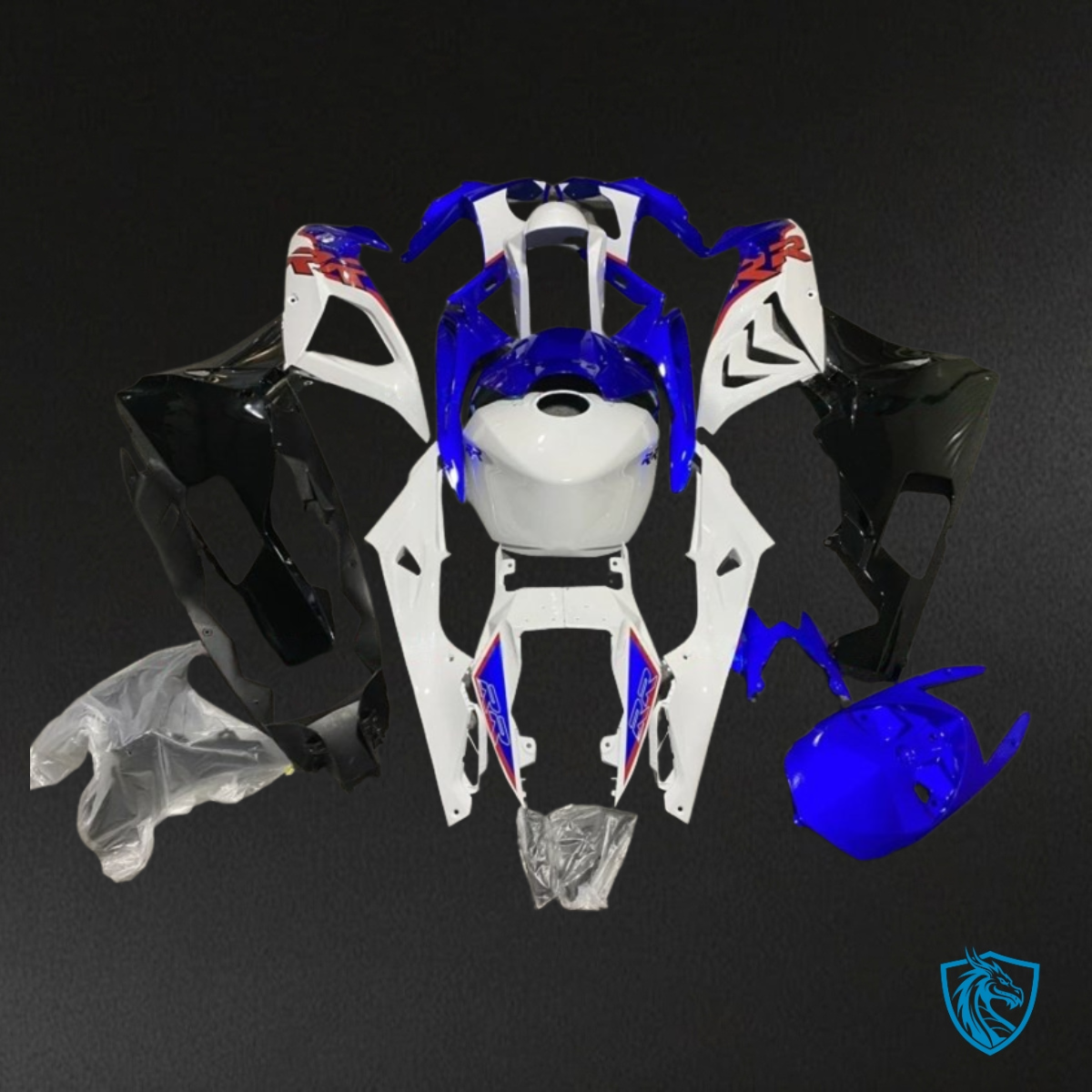 BMW S1000RR (2015-2018) Blue, Black & White - Custom ABS Fairing Kit