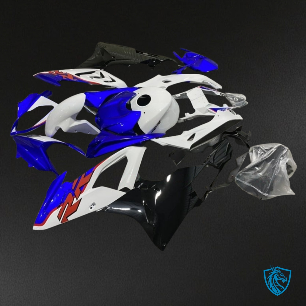 BMW S1000RR (2015-2018) Blue, Black & White - Custom ABS Fairing Kit