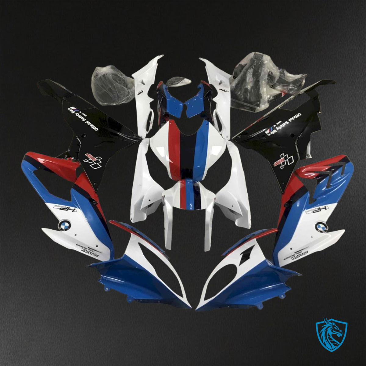 BMW S1000RR (2015-2018) HP4 (2017-2018) White, Blue & Black ABS Bodywork - Fairings Kit