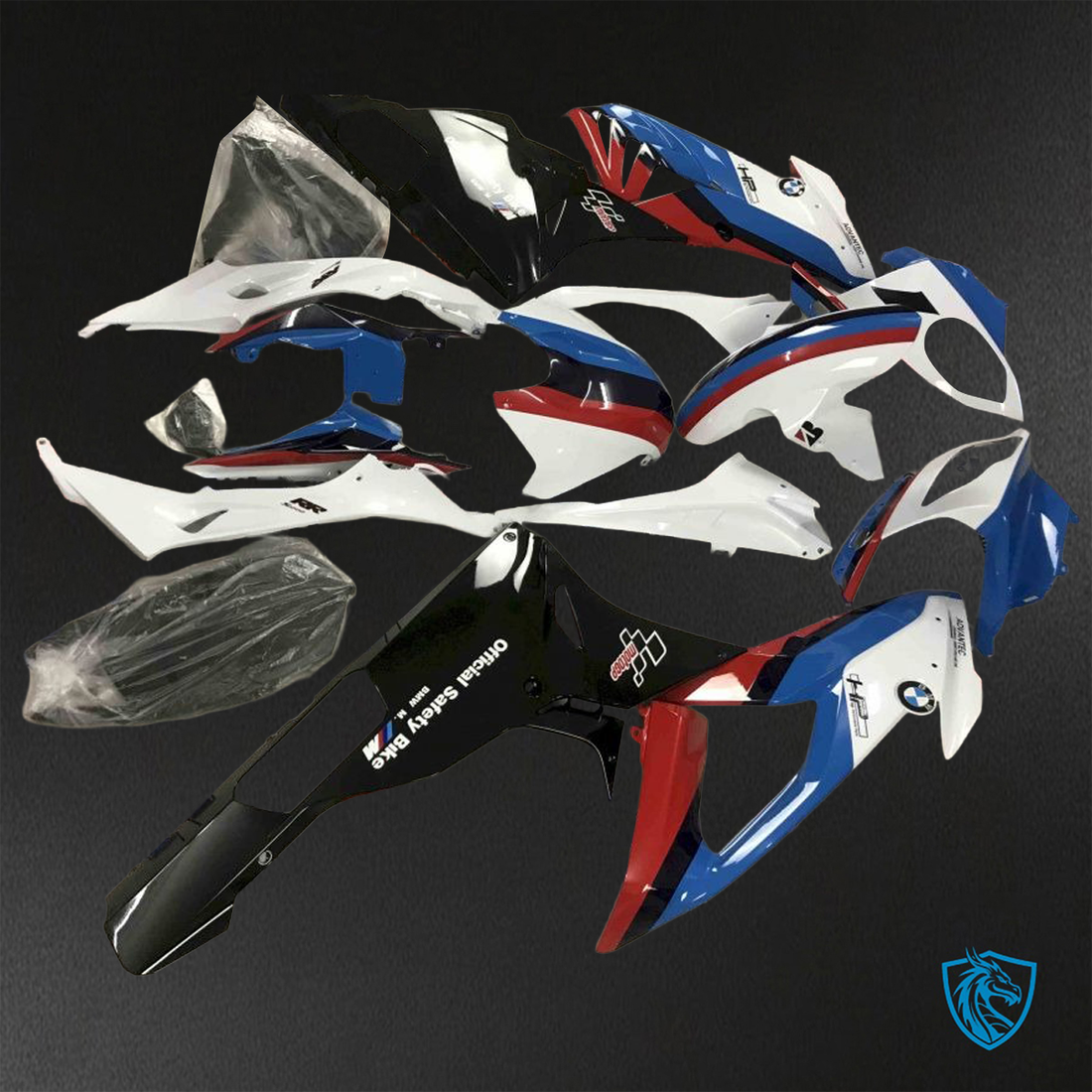 BMW S1000RR (2015-2018) HP4 (2017-2018) White, Blue & Black ABS Bodywork - Fairings Kit