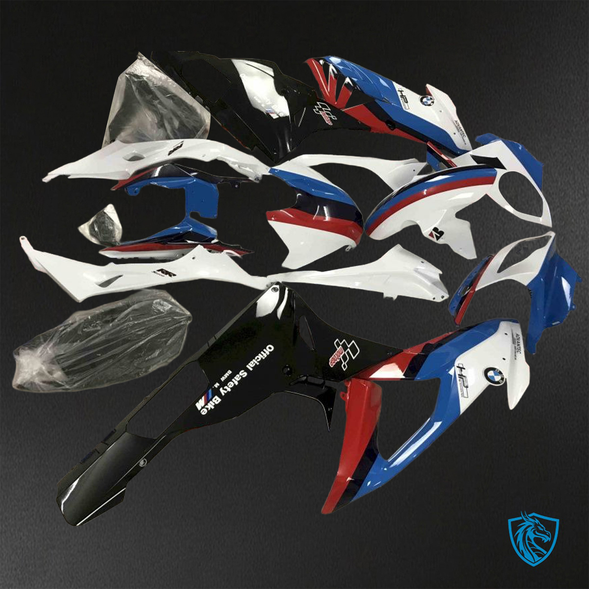 BMW S1000RR (2015-2018) HP4 (2017-2018) White, Blue & Black ABS Bodywork - Fairings Kit