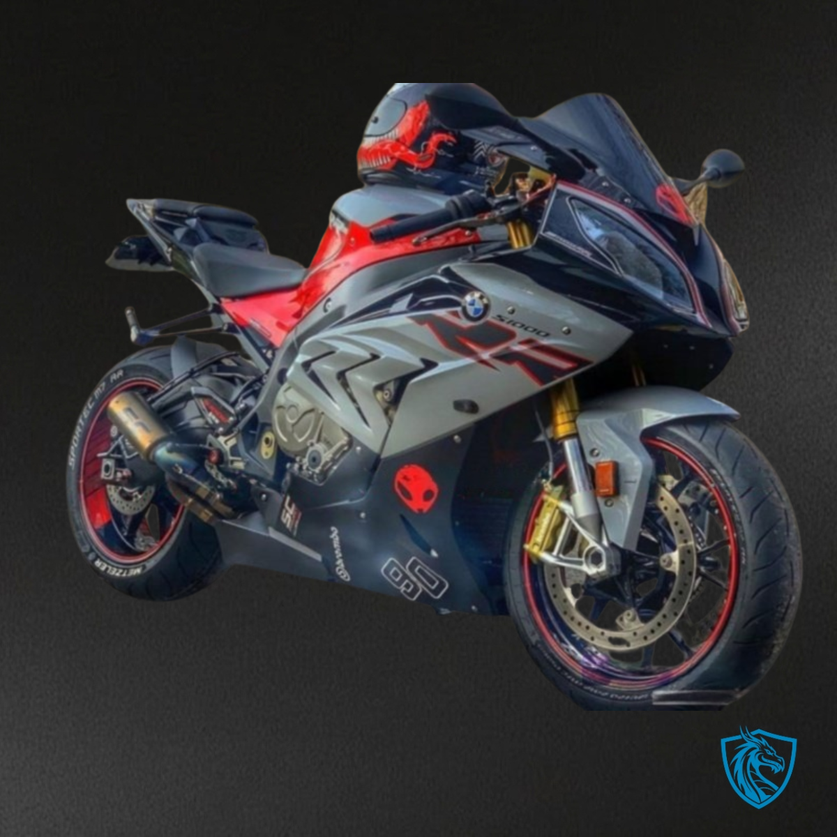 BMW S1000RR (2015-2018) Gray, Black & Red Fairing Kit - Aftermarket ABS Bodywork