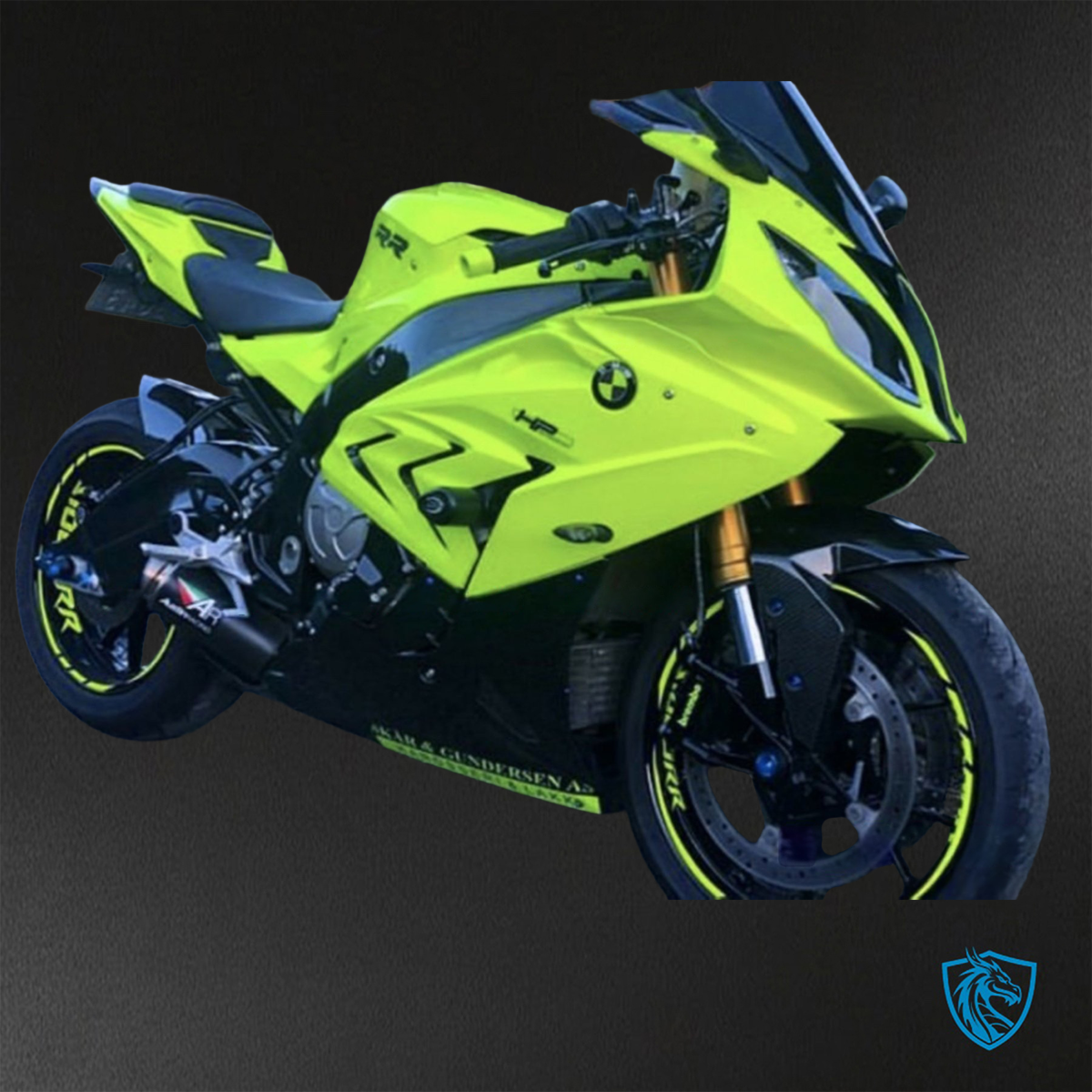 BMW S1000RR (2015-2018) HP4 (2017-2018) Green & Black Fairings Kit - Aftermarket ABS Bodywork