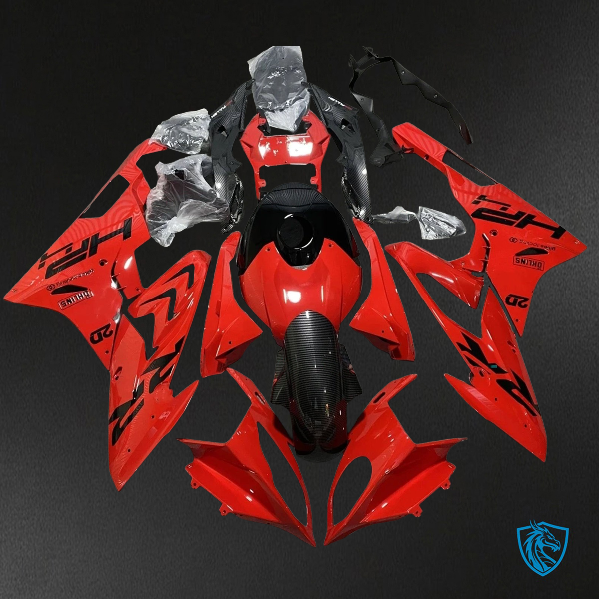 BMW S1000RR (2015-2018) HP4 (2017-2018) Gloss Red & Black - Custom ABS Fairing Kit