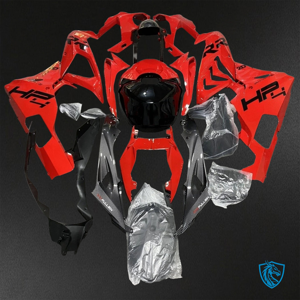 BMW S1000RR (2015-2018) HP4 (2017-2018) Gloss Red & Black - Custom ABS Fairing Kit