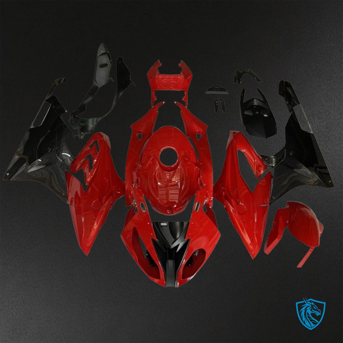 BMW S1000RR (2015-2018) HP4 (2017-2018) Gloss Red & Black ABS Bodywork - Fairings Kit