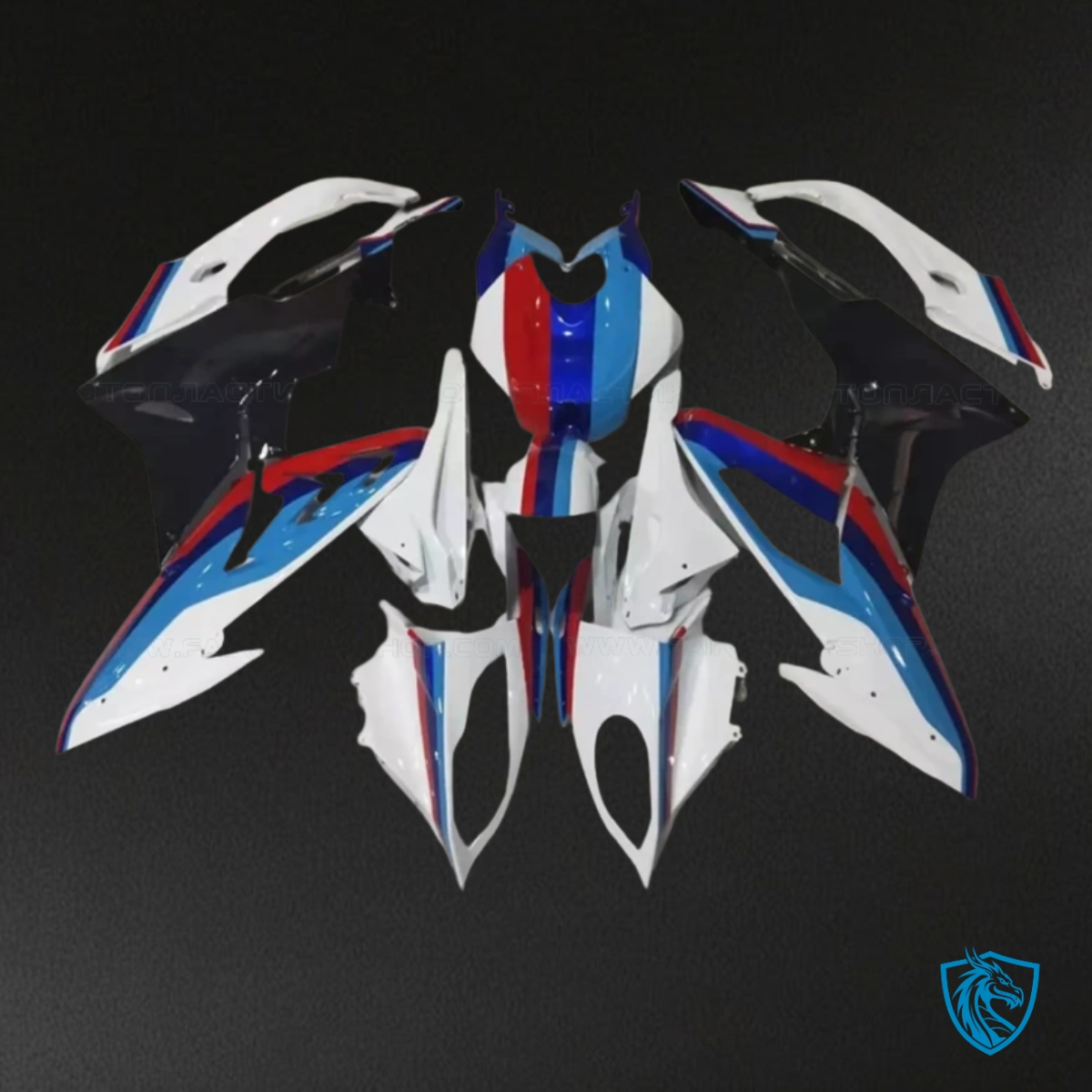 BMW S1000RR (2015-2018) Red, Blue, Black & White - MERGEment Motorcycle Fairings Kit