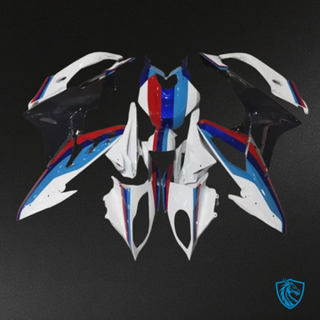 BMW S1000RR (2015-2018) Red, Blue, Black & White - MERGEment Motorcycle Fairings Kit