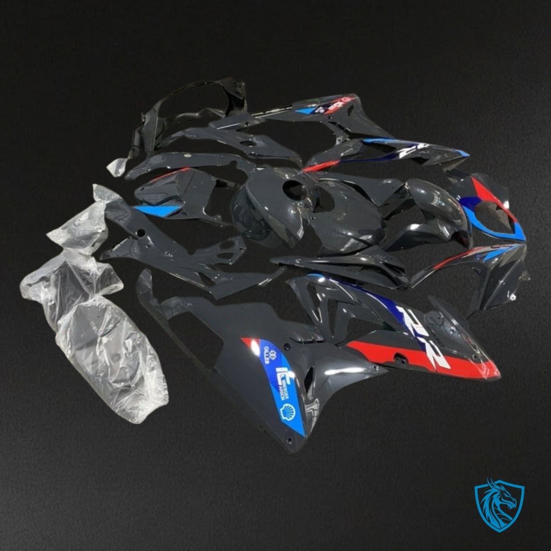 BMW S1000RR (2017-2018) Black, Red & Blue Fairing Kit - Aftermarket ABS Bodywork