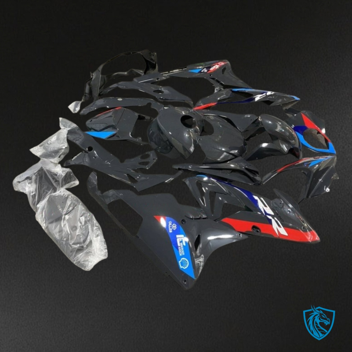 BMW S1000RR (2017-2018) Black, Red & Blue Fairing Kit - Aftermarket ABS Bodywork