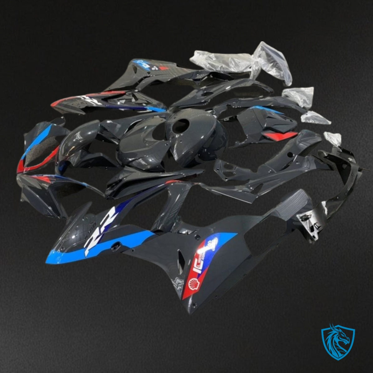 BMW S1000RR (2017-2018) Black, Red & Blue Fairing Kit - Aftermarket ABS Bodywork