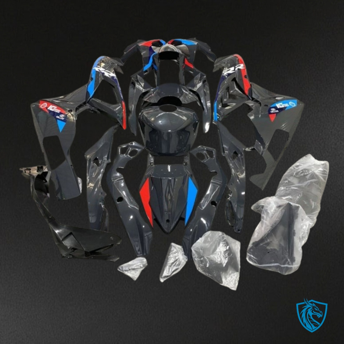 BMW S1000RR (2017-2018) Black, Red & Blue Fairing Kit - Aftermarket ABS Bodywork