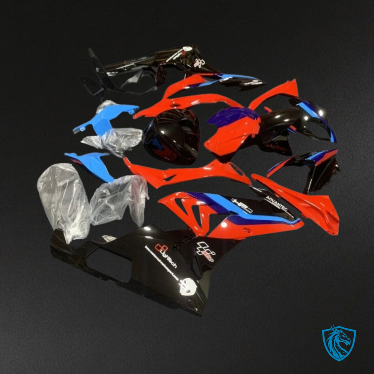 BMW S1000RR (2015-2018) Red, Blue & Black Fairing Kit - Aftermarket ABS Bodywork