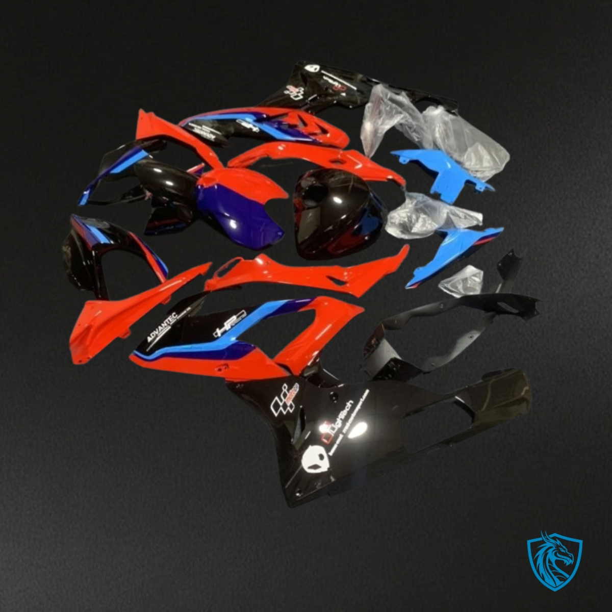 BMW S1000RR (2015-2018) Red, Blue & Black Fairing Kit - Aftermarket ABS Bodywork