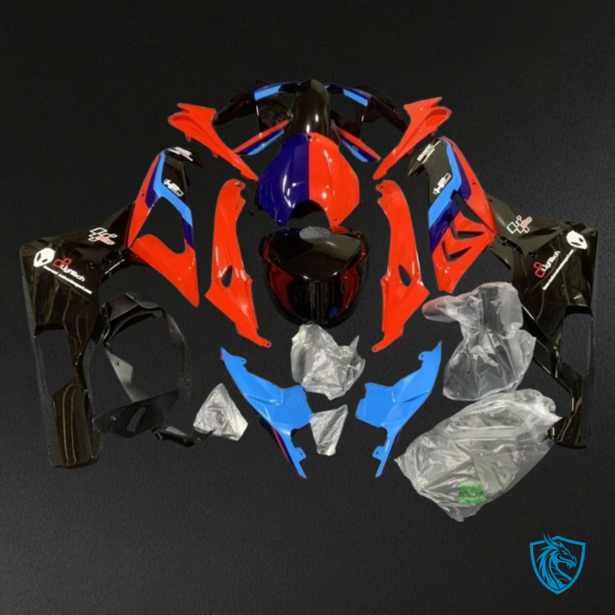 BMW S1000RR (2015-2018) Red, Blue & Black Fairing Kit - Aftermarket ABS Bodywork