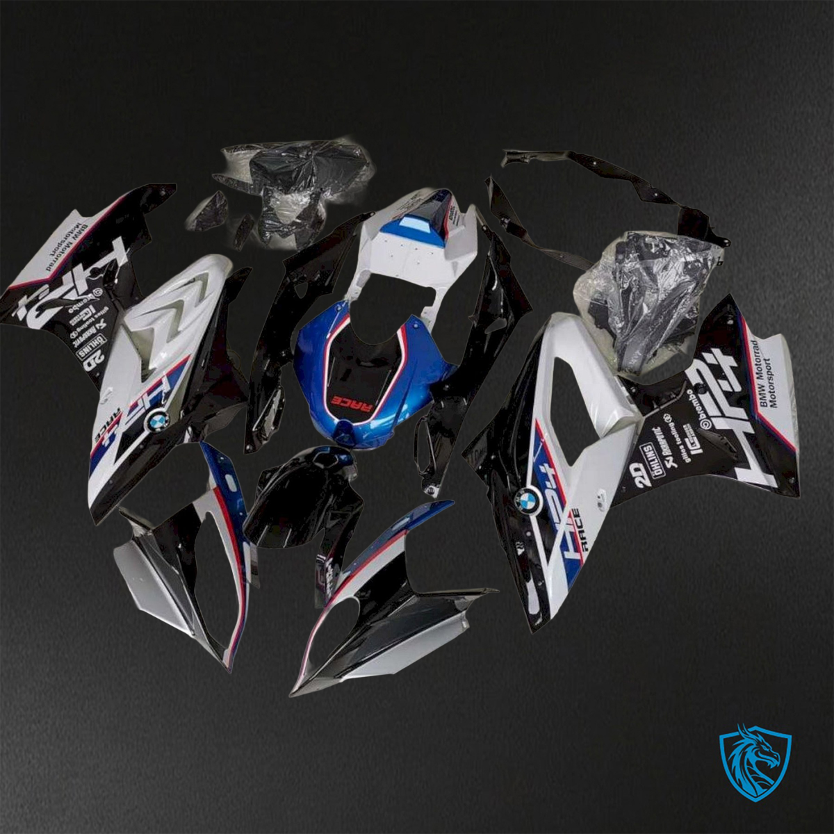 BMW S1000RR (2015-2018) HP4 (2017-2018) White & Black - Replacement Motorcycle Fairings Kit
