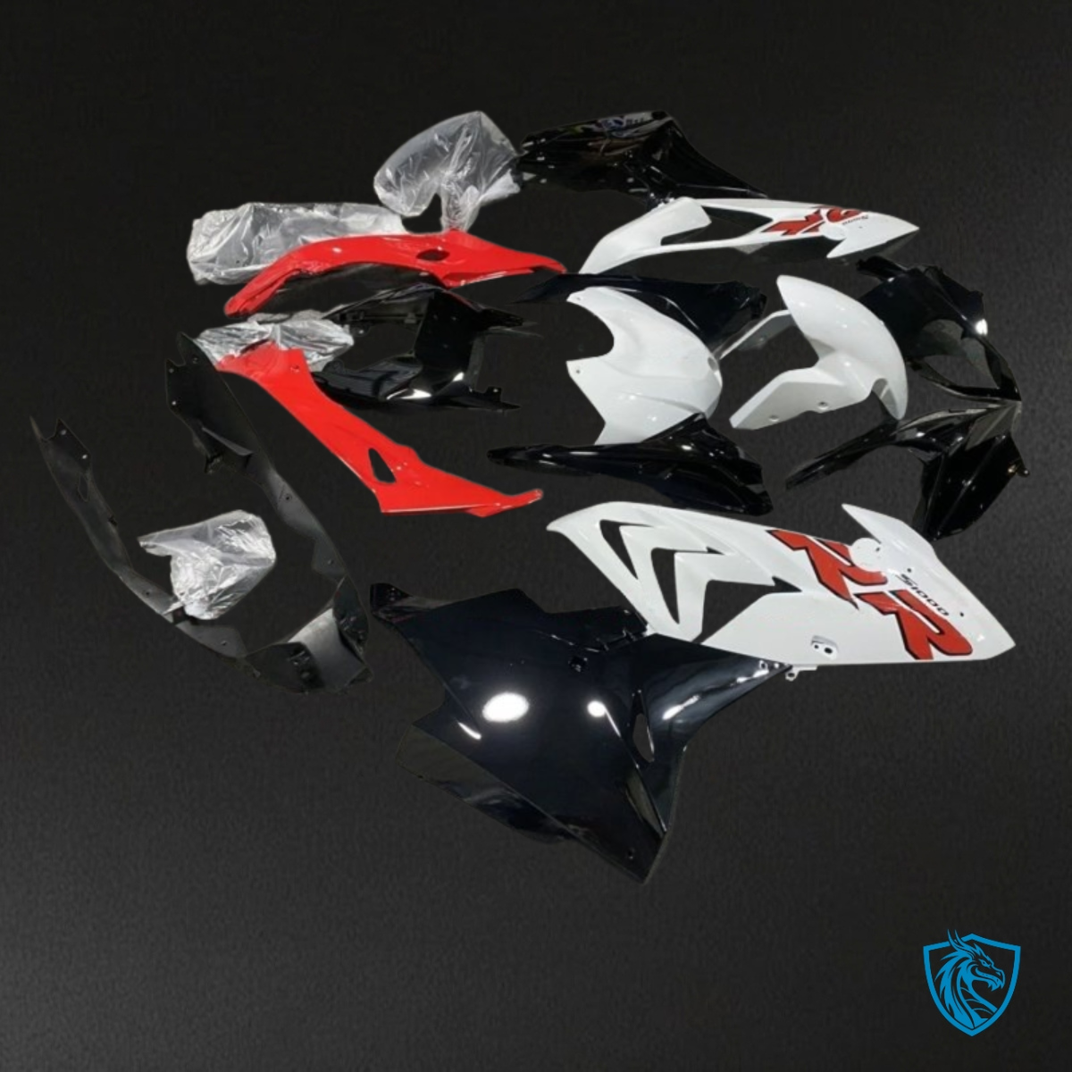 BMW S1000RR (2015-2018) White, Black & Red - Custom ABS Fairing Kit