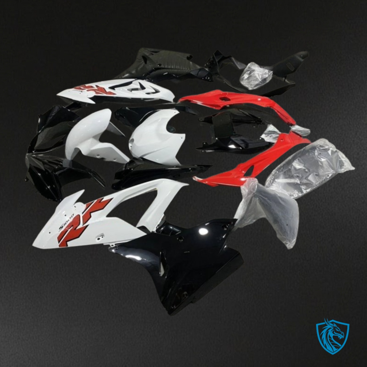 BMW S1000RR (2015-2018) White, Black & Red - Custom ABS Fairing Kit