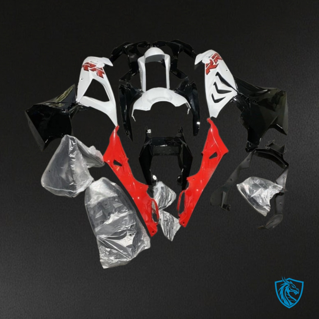 BMW S1000RR (2015-2018) White, Black & Red - Custom ABS Fairing Kit
