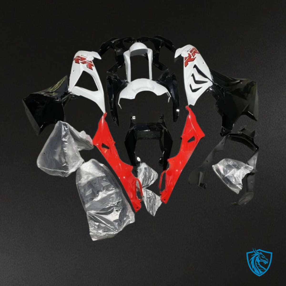 BMW S1000RR (2015-2018) White, Black & Red - Custom ABS Fairing Kit