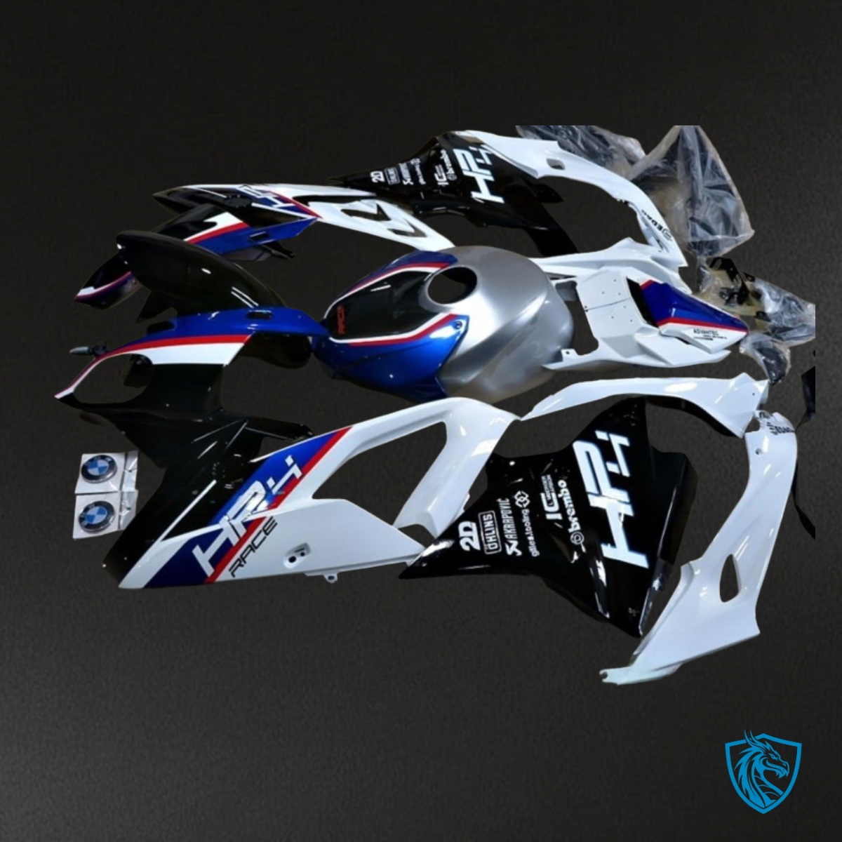 BMW S1000RR (2015-2018) White, Black & Blue Fairing Kit | ABS Bodywork