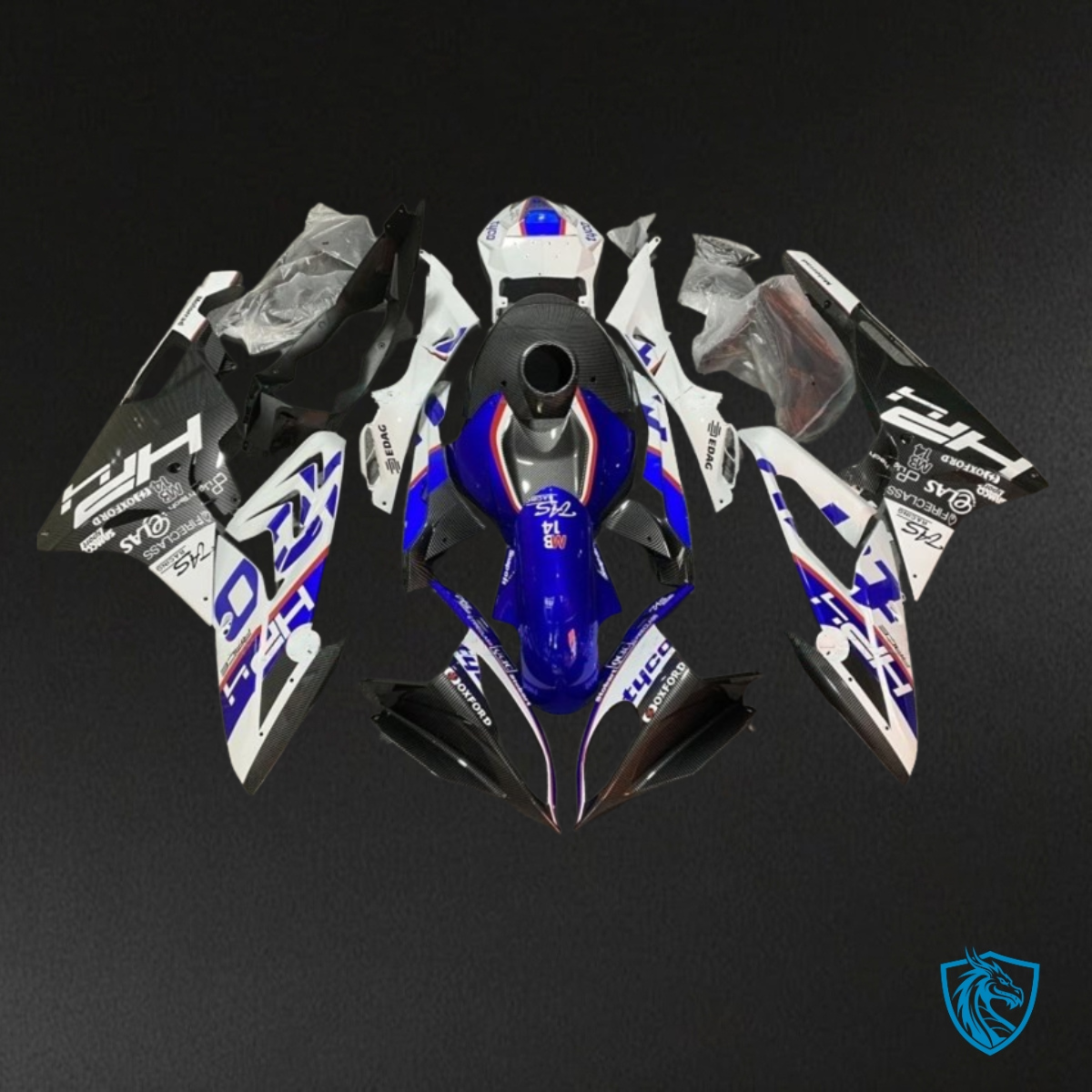 BMW S1000RR (2015-2018) White, Blue & Black  Fairing Kit - Aftermarket ABS Bodywork