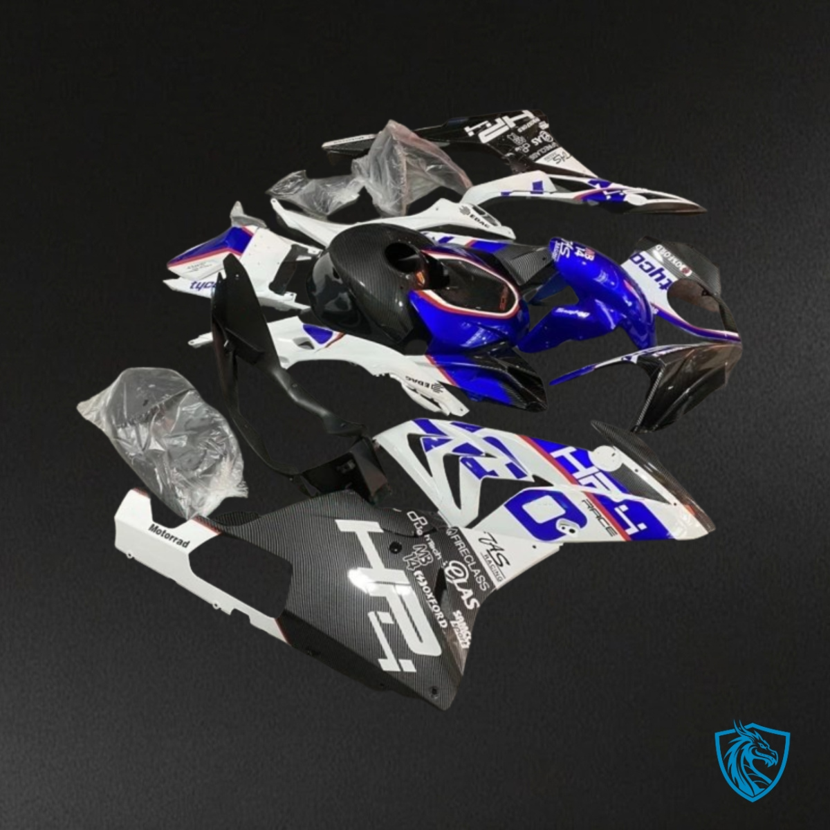 BMW S1000RR (2015-2018) White, Blue & Black  Fairing Kit - Aftermarket ABS Bodywork