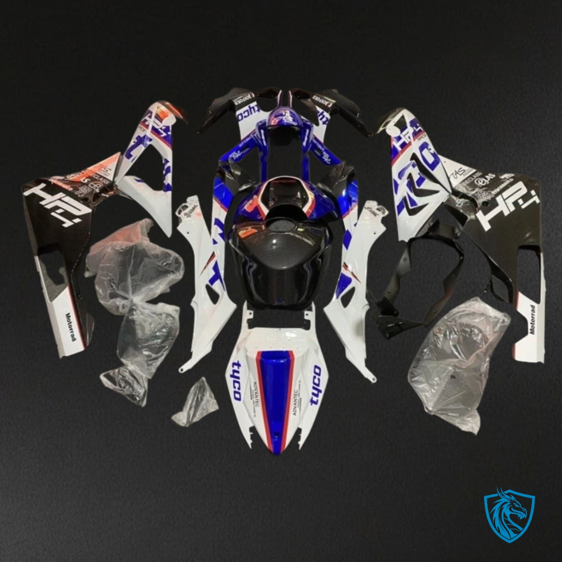 BMW S1000RR (2015-2018) White, Blue & Black  Fairing Kit - Aftermarket ABS Bodywork