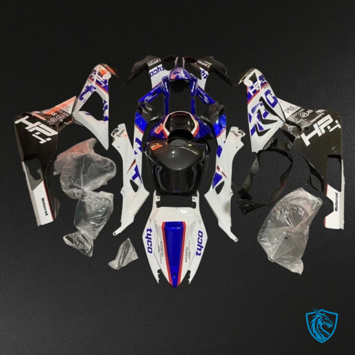 BMW S1000RR (2015-2018) White, Blue & Black  Fairing Kit - Aftermarket ABS Bodywork